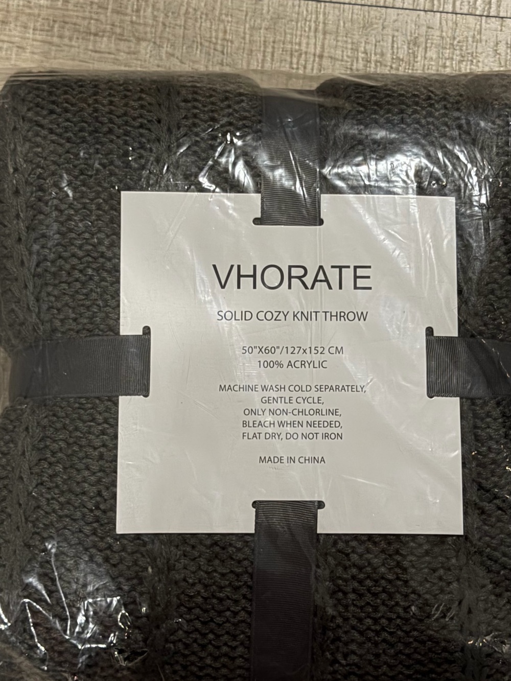 Vhorate Solid Cozy Knit Throw – Charcoal Gray